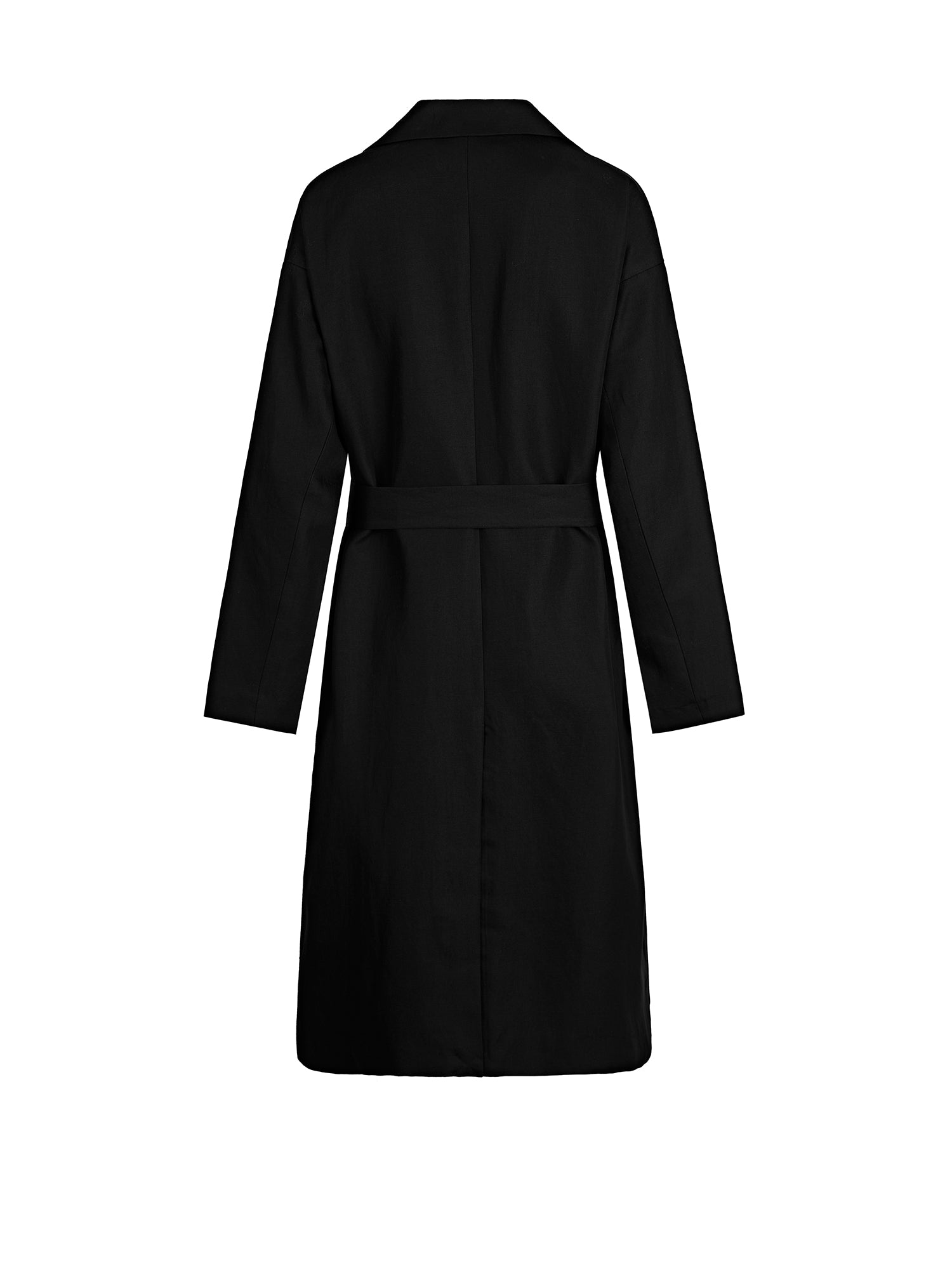 Commuter Style Patchwork Receiving Waist Long Trench Coat