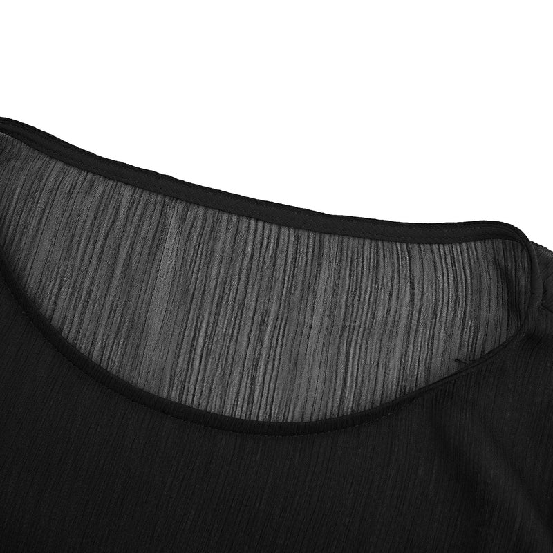 SDEER Two-piece long-sleeved shirt with fashion print suspenders - S·DEER