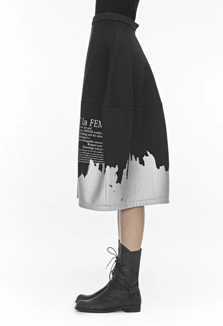 Casual No Elastic Waist Midi Skirt