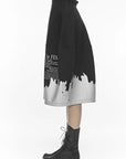 Casual No Elastic Waist Midi Skirt