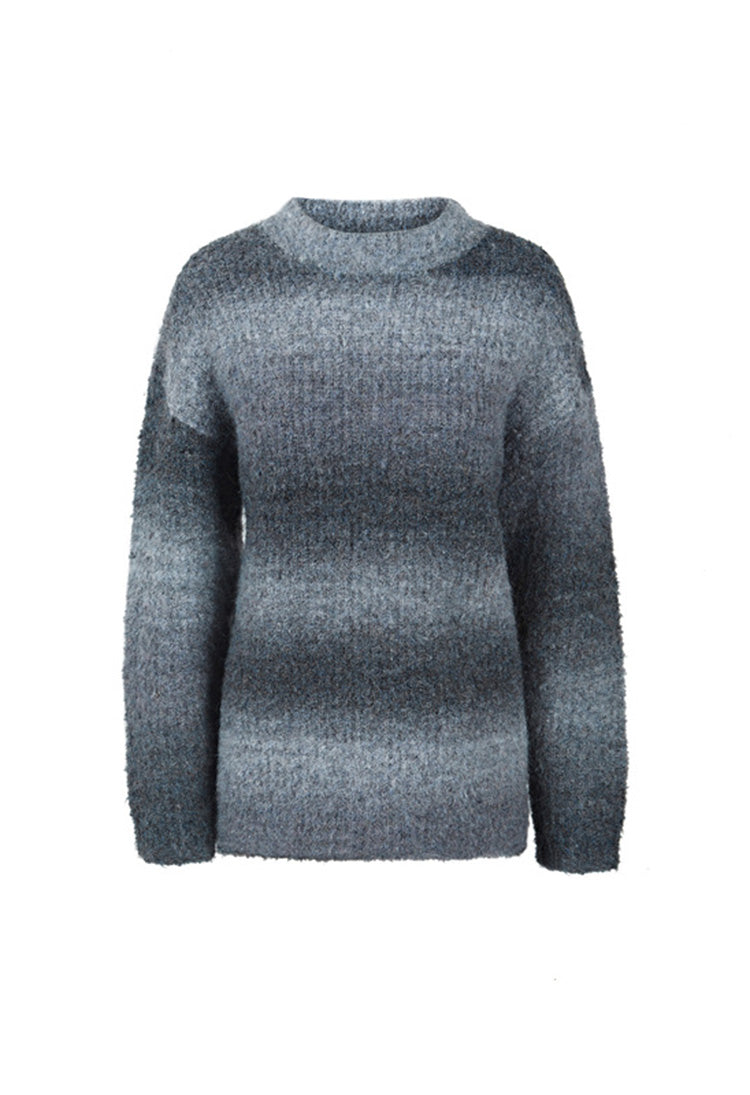 SDEER Casual Round Neck Gradual Drop Shoulder Sweater - S·DEER