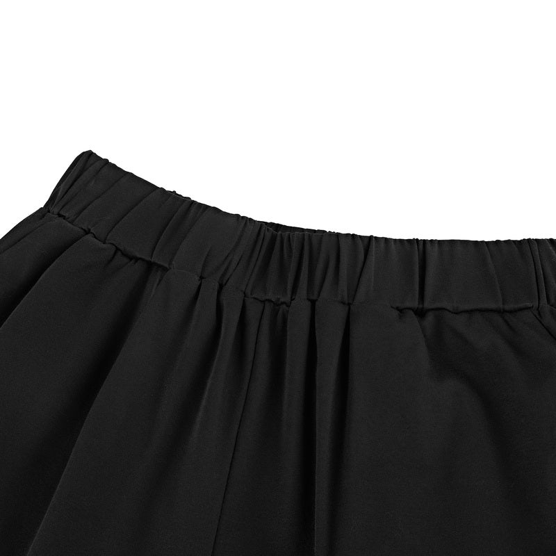 SDEER Casual elastic slot pocket straight black trousers - S·DEER